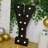 Giant LED Marquee Light Up Letter Y, Black 4ft Pre-Cut Foam Board with 10 Warm White