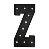 Giant LED Marquee Light Up Letter Z, Black 4ft Pre-Cut Foam Board with 10 Warm White#whtbkgd