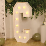 4ft White Large Marquee Light Up Letter C Mosaic Balloon Frame Pre-Cut Foam Board 10 Warm White