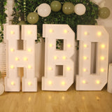 4ft White Large Marquee Light Up Letter D Mosaic Balloon Frame Pre-Cut Foam Board 10 Warm White