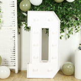 4ft White Large Marquee Light Up Letter D Mosaic Balloon Frame Pre-Cut Foam Board 10 Warm White