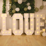 4ft White Large Marquee Light Up Letter E Mosaic Balloon Frame Pre-Cut Foam Board 10 Warm White