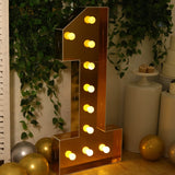 Giant LED Marquee Light Up Number, Gold 4ft Pre-Cut Foam Board with 10 Warm White