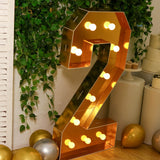 Giant LED Marquee Light Up Number, Gold 4ft Pre-Cut Foam Board with 10 Warm White Battery