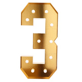 Giant LED Marquee Light Up Number, Gold 4ft Pre-Cut Foam Board with 10 Warm White Battery#whtbkgd