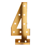 Giant LED Marquee Light Up Number, Gold 4ft Pre-Cut Foam Board with 10 Warm White Battery#whtbkgd