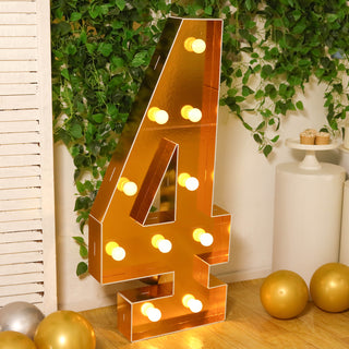 4ft Gold LED Marquee Number 4