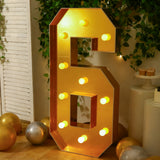 Giant LED Marquee Light Up Number, Gold 4ft Pre-Cut Foam Board with 10 Warm White Battery
