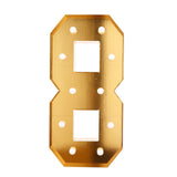 Giant LED Marquee Light Up Number, Gold 4ft Pre-Cut Foam Board with 10 Warm White Battery#whtbkgd