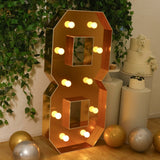 Giant LED Marquee Light Up Number, Gold 4ft Pre-Cut Foam Board with 10 Warm White Battery