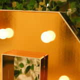 Giant LED Marquee Light Up Number, Gold 4ft Pre-Cut Foam Board with 10 Warm White Battery