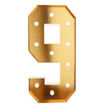 Giant LED Marquee Light Up Number, Gold 4ft Pre-Cut Foam Board with 10 Warm White Battery#whtbkgd