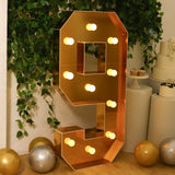 Giant LED Marquee Light Up Number, Gold 4ft Pre-Cut Foam Board with 10 Warm White Battery