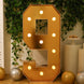 Giant LED Marquee Light Up Number, Gold 4ft Pre-Cut Foam Board with 10 Warm White Battery