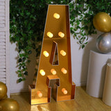 Giant LED Marquee Light Up Letter, Gold 4ft Pre-Cut Foam Board with 10 Warm White