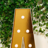 Giant LED Marquee Light Up Letter, Gold 4ft Pre-Cut Foam Board with 10 Warm White