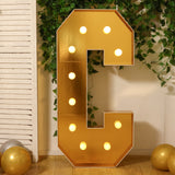 Giant LED Marquee Light Up Letter, Gold 4ft Pre-Cut Foam Board with 10 Warm White