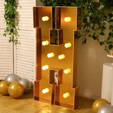 Giant LED Marquee Light Up Letter, Gold 4ft Pre-Cut Foam Board with 10 Warm White