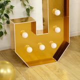Giant LED Marquee Light Up Letter, Gold 4ft Pre-Cut Foam Board with 10 Warm White