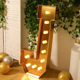 Giant LED Marquee Light Up Letter, Gold 4ft Pre-Cut Foam Board with 10 Warm White