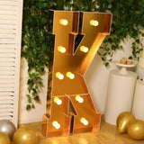 Giant LED Marquee Light Up Letter, Gold 4ft Pre-Cut Foam Board with 10 Warm White