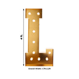 Giant LED Marquee Light Up Letter Gold 4ft Pre-Cut Foam Board with 10 Warm White