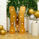 Giant LED Marquee Light Up Letter Gold 4ft Pre-Cut Foam Board with 10 Warm White