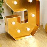 Giant LED Marquee Light Up Letter Gold 4ft Pre-Cut Foam Board with 10 Warm White