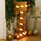 Giant LED Marquee Light Up Letter Gold 4ft Pre-Cut Foam Board with 10 Warm White