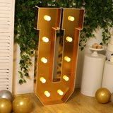 Giant LED Marquee Light Up Letter Gold 4ft Pre-Cut Foam Board with 10 Warm White