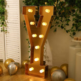 Giant LED Marquee Light Up Letter, Gold 4ft Pre-Cut Foam Board with 10 Warm White