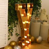 Giant LED Marquee Light Up Letter, Gold 4ft Pre-Cut Foam Board with 10 Warm White