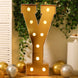 Giant LED Marquee Light Up Letter, Gold 4ft Pre-Cut Foam Board with 10 Warm White