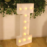 4ft White Large Marquee Light Up Letter I Mosaic Balloon Frame Pre-Cut Foam Board 10 Warm White