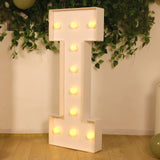 4ft White Large Marquee Light Up Letter I Mosaic Balloon Frame Pre-Cut Foam Board 10 Warm White