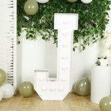 4ft White Large Marquee Light Up Letter J Mosaic Balloon Frame Pre-Cut Foam Board 10 Warm White