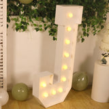 4ft White Large Marquee Light Up Letter J Mosaic Balloon Frame Pre-Cut Foam Board 10 Warm White