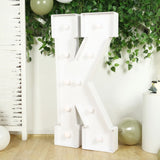 4ft White Large Marquee Light Up Letter K Mosaic Balloon Frame Pre-Cut Foam Board 10 Warm White