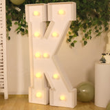 4ft White Large Marquee Light Up Letter K Mosaic Balloon Frame Pre-Cut Foam Board 10 Warm White