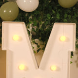 4ft White Large Marquee Light Up Letter M Mosaic Balloon Frame Pre-Cut Foam Board 10 Warm White