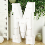 4ft White Large Marquee Light Up Letter M Mosaic Balloon Frame Pre-Cut Foam Board 10 Warm White