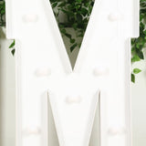 4ft White Large Marquee Light Up Letter M Mosaic Balloon Frame Pre-Cut Foam Board 10 Warm White