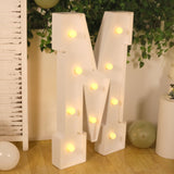 4ft White Large Marquee Light Up Letter M Mosaic Balloon Frame Pre-Cut Foam Board 10 Warm White