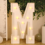 4ft White Large Marquee Light Up Letter M Mosaic Balloon Frame Pre-Cut Foam Board 10 Warm White