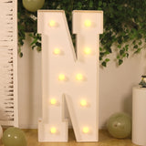 4ft White Large Marquee Light Up Letter N Mosaic Balloon Frame Pre-Cut Foam Board 10 Warm White