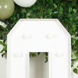 4ft White Large Marquee Light Up Letter O Mosaic Balloon Frame Pre-Cut Foam Board 10 Warm White