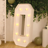 4ft White Large Marquee Light Up Letter O Mosaic Balloon Frame Pre-Cut Foam Board 10 Warm White