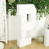 4ft White Large Marquee Light Up Letter P Mosaic Balloon Frame Pre-Cut Foam Board 10 Warm White