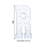 4ft White Large Marquee Light Up Letter R Mosaic Balloon Frame Pre-Cut Foam Board 10 Warm White