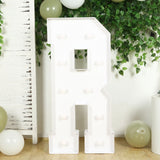 4ft White Large Marquee Light Up Letter R Mosaic Balloon Frame Pre-Cut Foam Board 10 Warm White